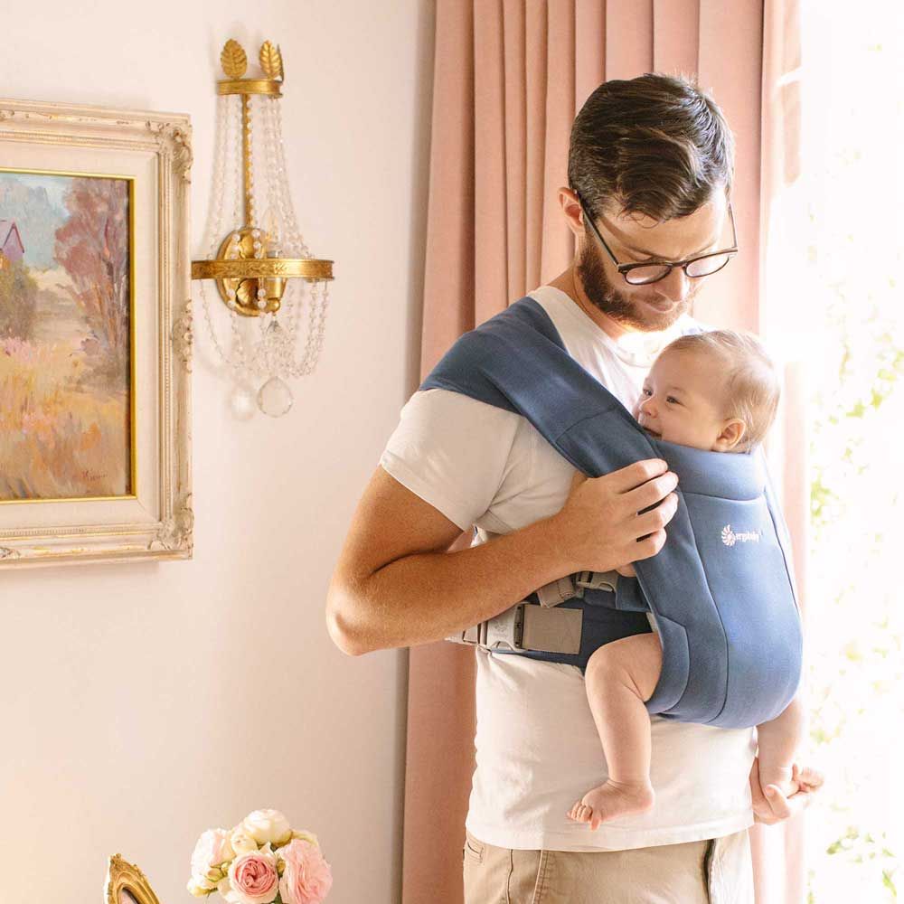 Marsupiu Ergobaby Embrace Soft Navy - imagine 2
