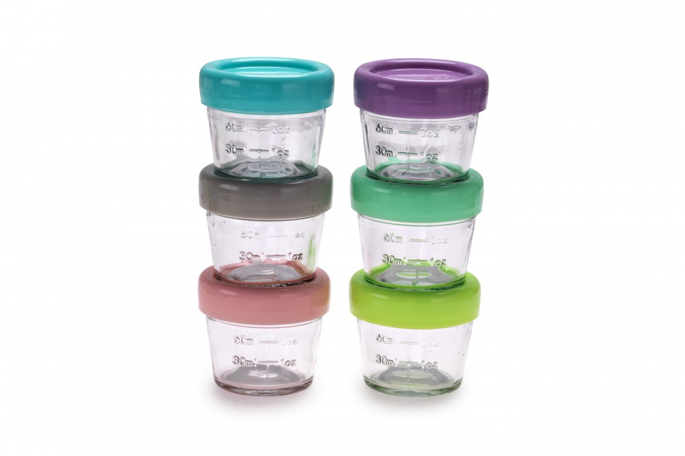 Set 6 Recipiente Sticlă Hrană Bebe Melii 118ml