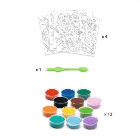 Kit Pictura cu Nisip Djeco Inspired by Kandinsky - imagine 3