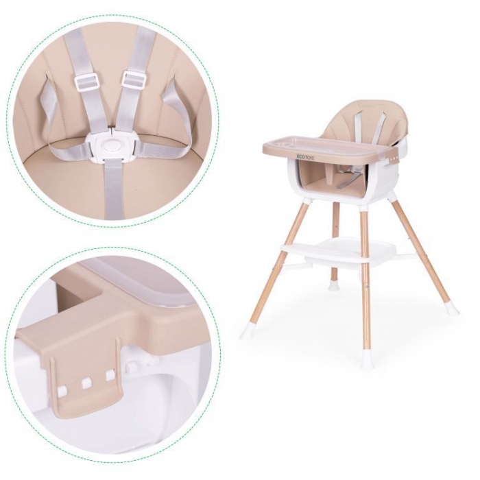 Scaun Masa 2 in 1 Ecotoys | Reglabil si Practic - imagine 6