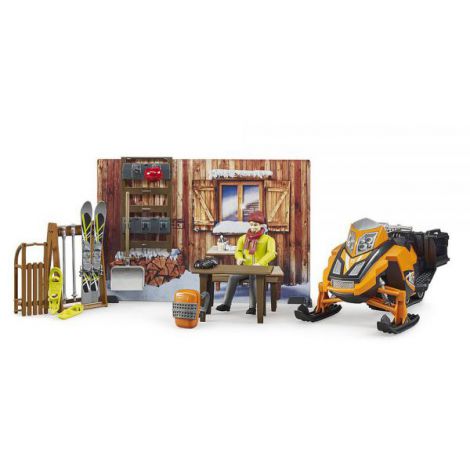 BRUDER Cabana Montana cu Snowmobil - imagine 5