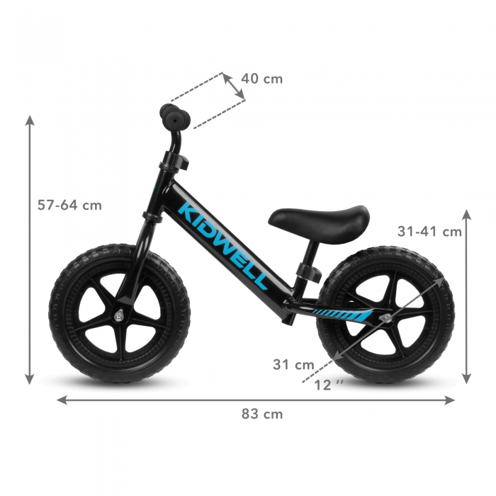 Bicicleta fără pedale Kidwell Rebel Black, 2.64 kg - imagine 4