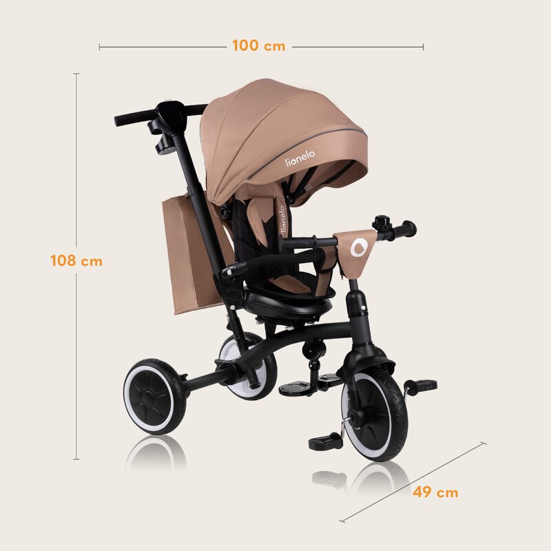 Tricicleta Lionelo Tris Plus, Ultrapliabilă, 9 luni-5 ani - imagine 2