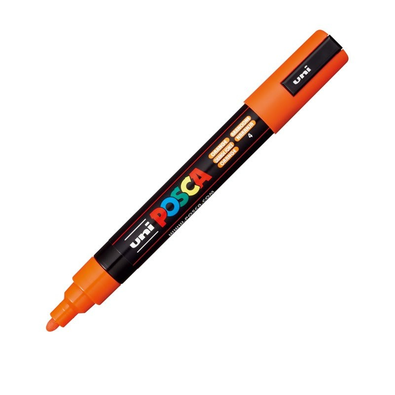 Marker Posca PC-5M Portocaliu, Vârf Mediu 1.8-2.5mm