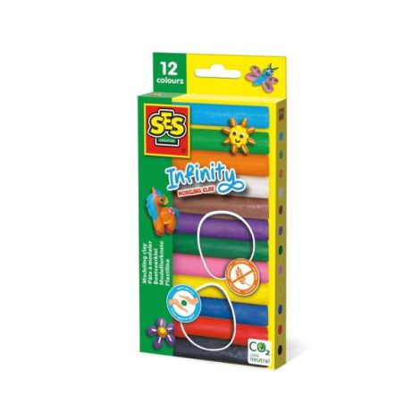 Plastilina Ses Creative 12 Culori, Nu se Uscă