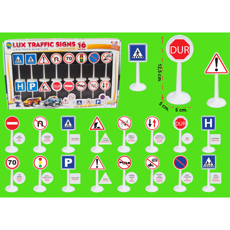 Set 16 Semne de Circulație Mini Pilsan | Educațional - imagine 2