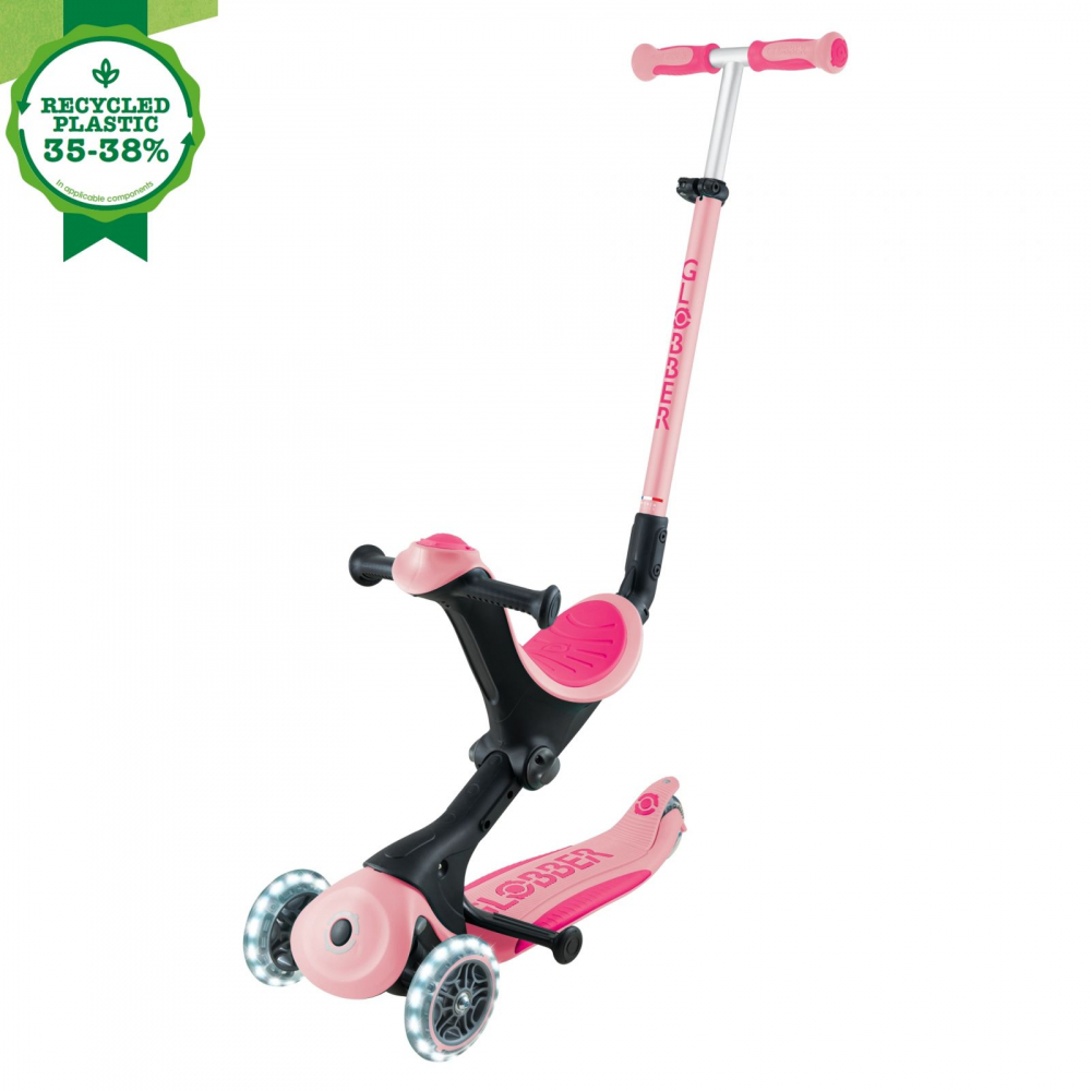 Globber Go-Up Deluxe 4in1 Roz Pal Trotinetă - imagine 5