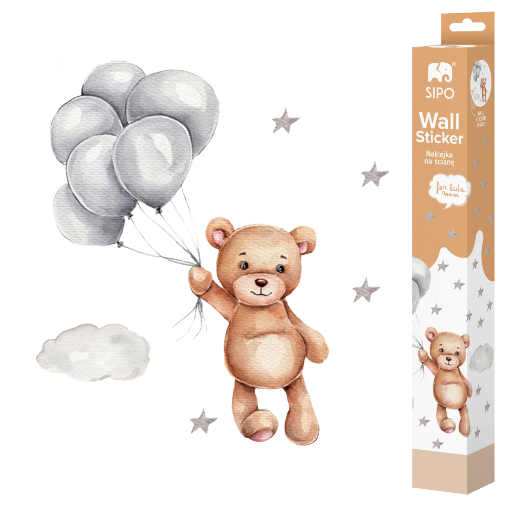 Sticker Decorativ Ursulet cu Baloane Sipo - imagine 6