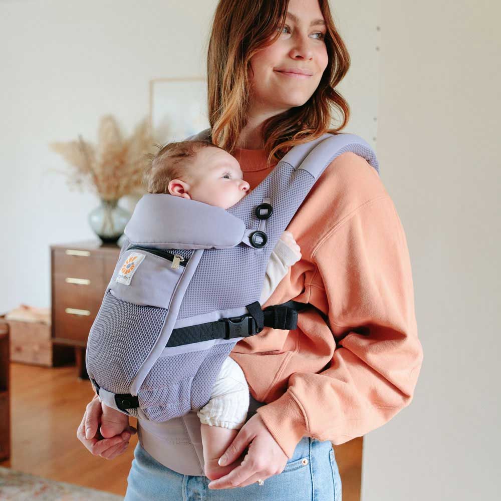 Marsupiu Ergobaby Adapt Cool Air Mesh, Ergonomic, Lilac Grey - imagine 2
