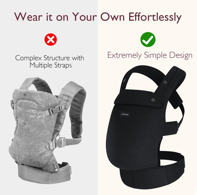 Marsupiu Ergonomic Momcozy PureHug Gri | Confort - imagine 7