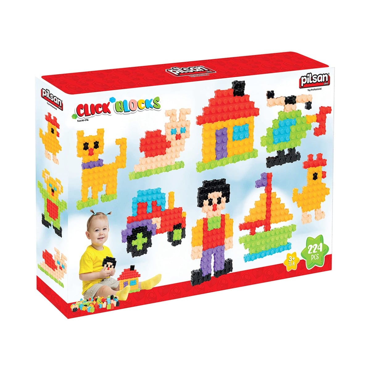 Pilsan Click Blocks 224 Piese - Set Construit