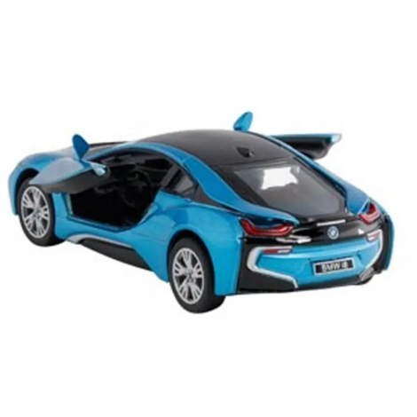 Mașinuță BMW i8 Die Cast Goki 1:36 Albastră - imagine 2