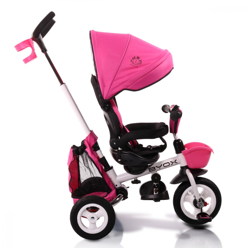 Tricicleta Byox Flexy Lux Pink, Pliabilă cu Mâner Parental - imagine 3