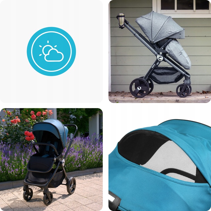 Carucior Reversibil Kidnort Isbjorn Blue până la 22kg - imagine 3