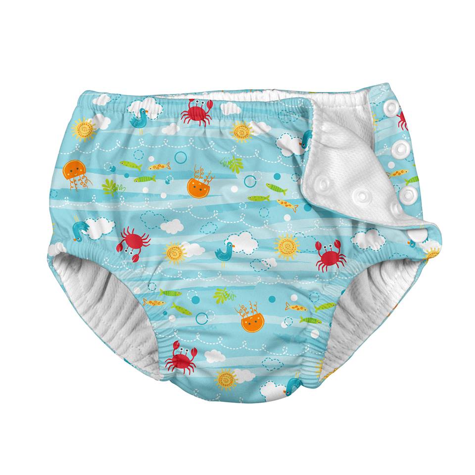 Slip Refolosibil Inot Green Sprouts Aqua Sea - imagine 2
