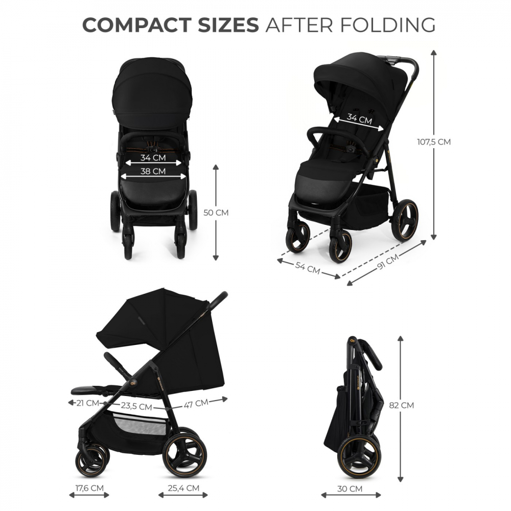 Carucior Kinderkraft Trig 3 Sport Onyx Black - imagine 3