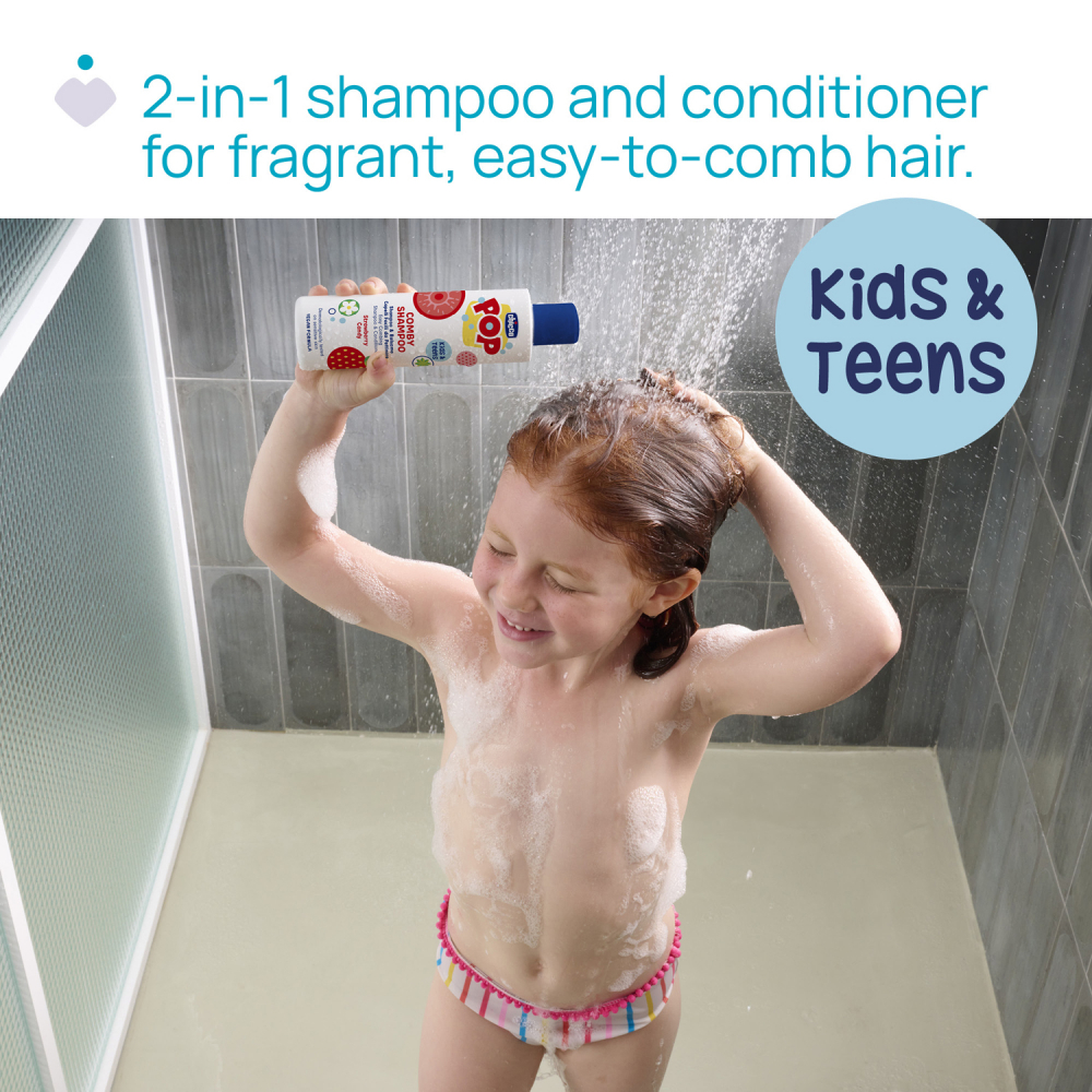 Șampon 2-în-1 Chicco POP Căpșuni pentru Copii