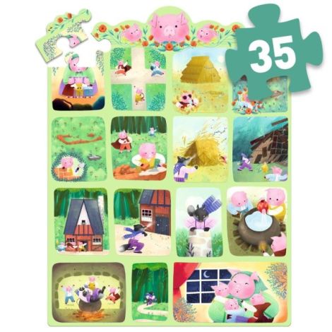 Puzzle Cei Trei Purcelusi Djeco - Poveste si Joaca - imagine 5
