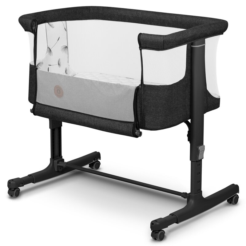 Pătuț Co-Sleeper 3 în 1 Lionelo Aurora, Gri Închis - imagine 3