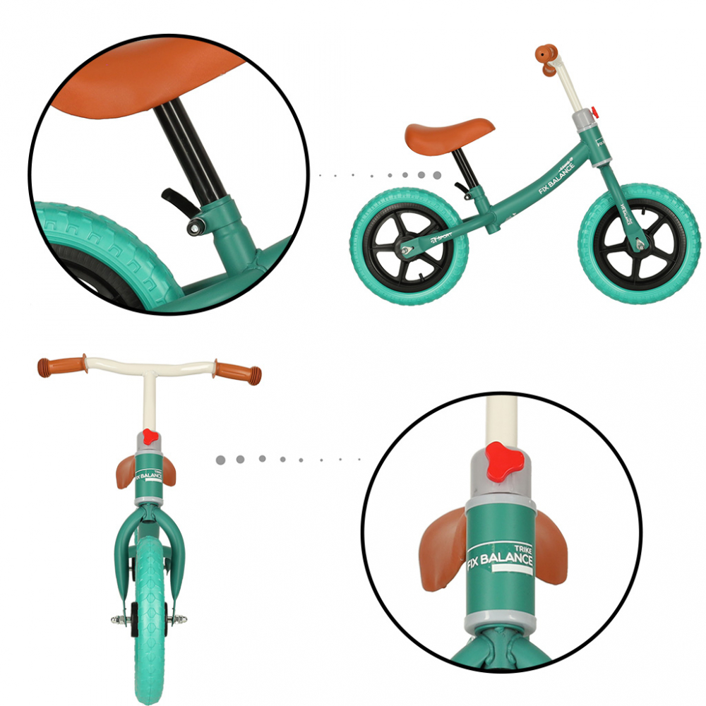 Bicicleta Echilibru Ikonka Turcoaz, 1.8 kg - imagine 4