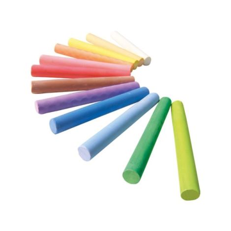 Ses Creative Creta Colorata 12buc - Desen Fara Mizerie - imagine 2