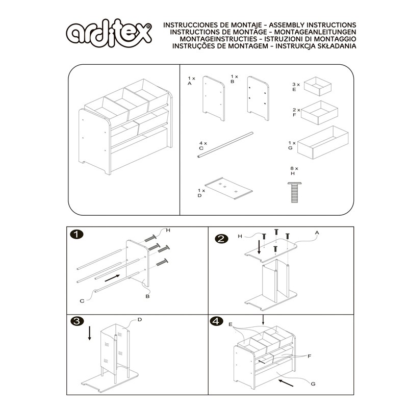 Organizator Jucării Arditex Plain | Cadru Lemn - imagine 3