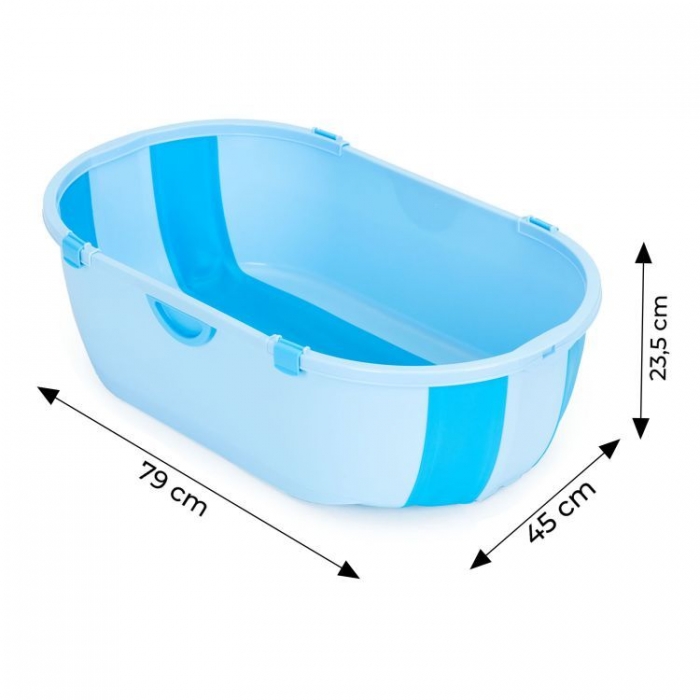 Cadită Baie Ecotoys cu Dop Scurgere Albastru - imagine 5