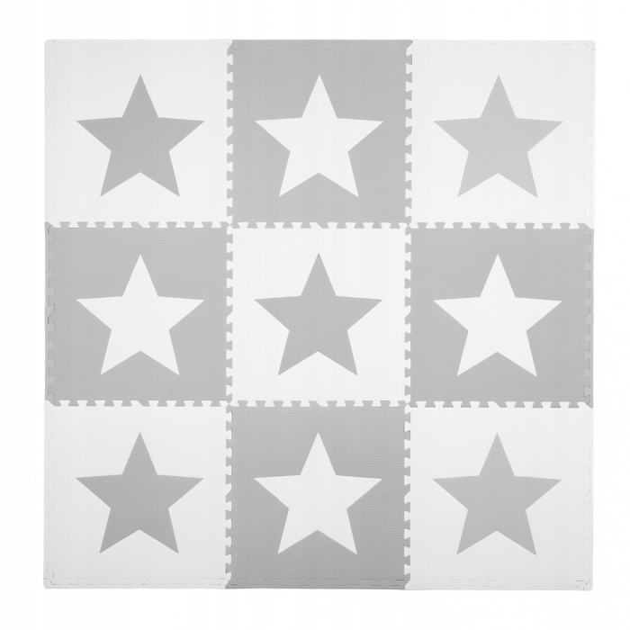 Saltea joaca Ricokids 180x180 cm, Gri cu Stele - imagine 3