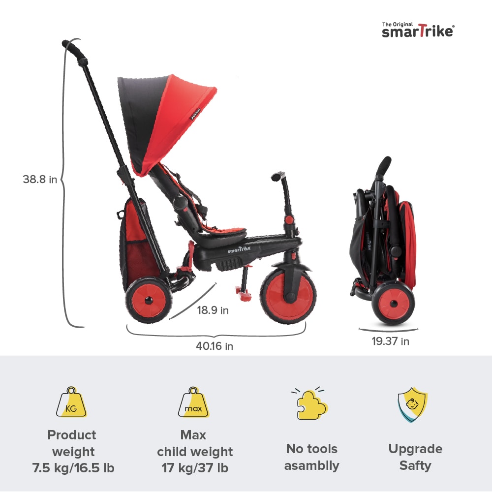 Smart Trike STR3 6in1 Rosu | Pliabila si Touch Steering - imagine 3
