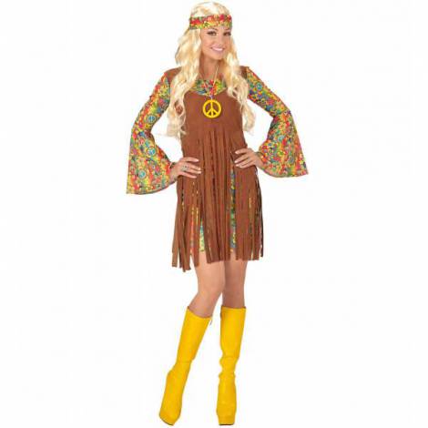 Costum Hippie Adult Widmann - Rochie și Accesorii