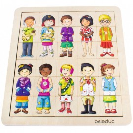Puzzle Copiii Lumii Beleduc Educativ Lemn - imagine 3