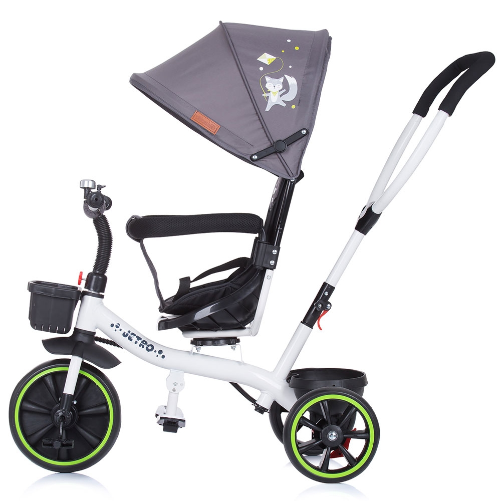 Tricicleta Chipolino Jetro Platinum, Copertină și Scaun Reversibil