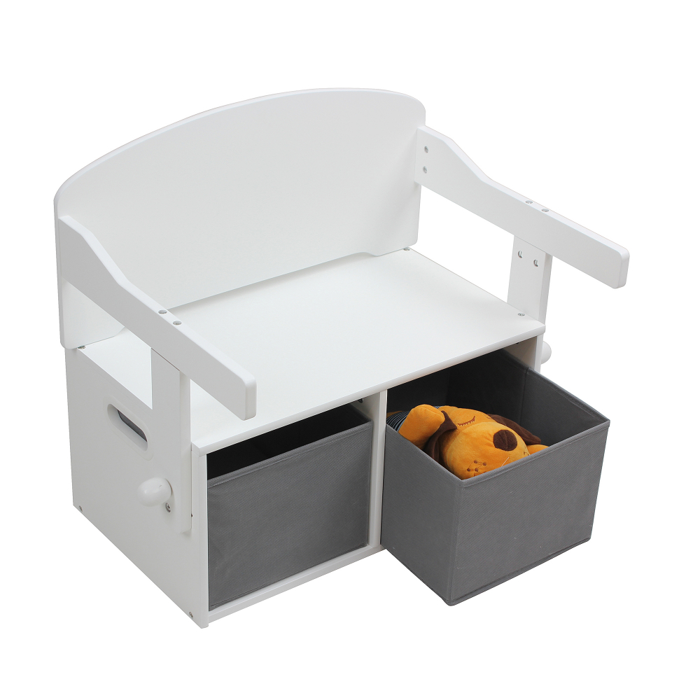 Bancută 3in1 Ginger Home cu Depozitare, Alb-Gri - imagine 9