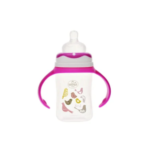 Biberon Minut Baby 150ml Roz cu Mâner - imagine 2