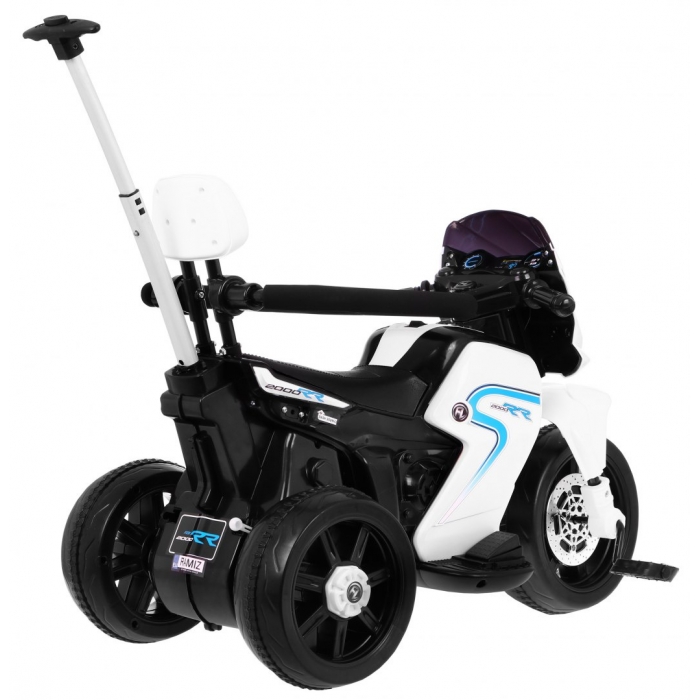 Motocicleta Electrică Copii Ramiz Alb 20W cu Mâner - imagine 3