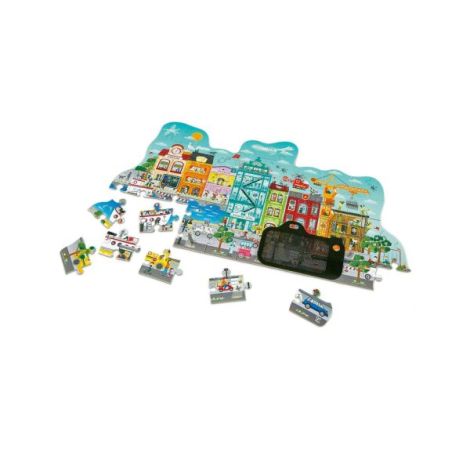 Puzzle Hape Orasul Animat 49P - Cu Realitate Augmentata