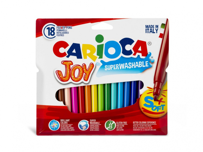 Set Carioca Joy, 18 culori, vârf subțire