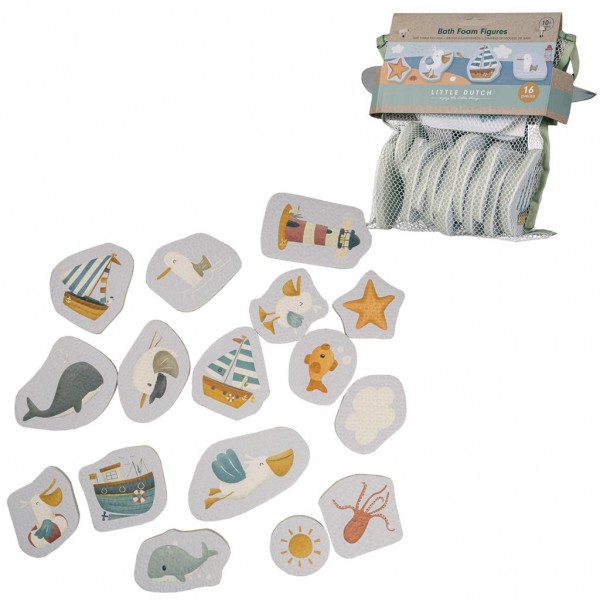 Figurine Spumă Baie Little Dutch Marinarii, Set 18 Bucăți - imagine 2