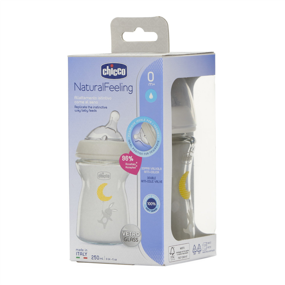Biberon Chicco Natural Feeling 250ml Sticla - imagine 2