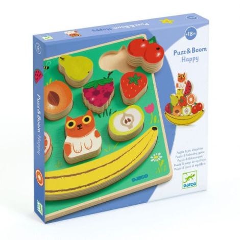 Puzzle Fructe Djeco - Joc Echilibru Lemn
