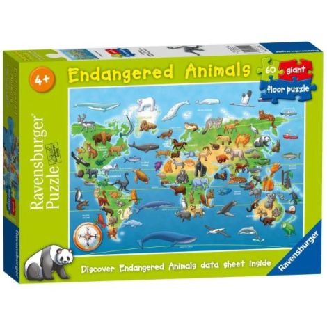 Puzzle Ravensburger Harta Animale 60 Piese - Educațional - imagine 2