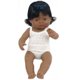 Miniland Papusa Bebelus Hispanica, 38 cm, Articulata