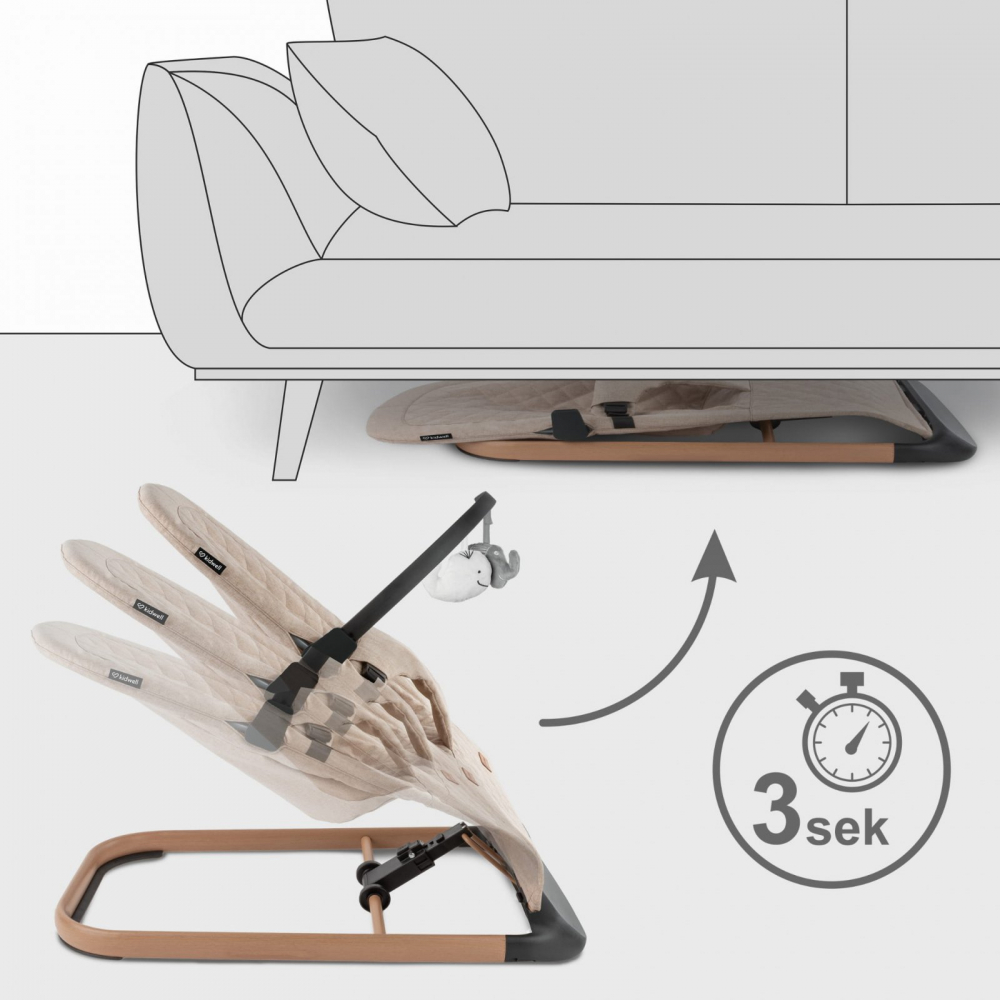 Balansoar Kidwell Pliabil Lemn Beige - imagine 5