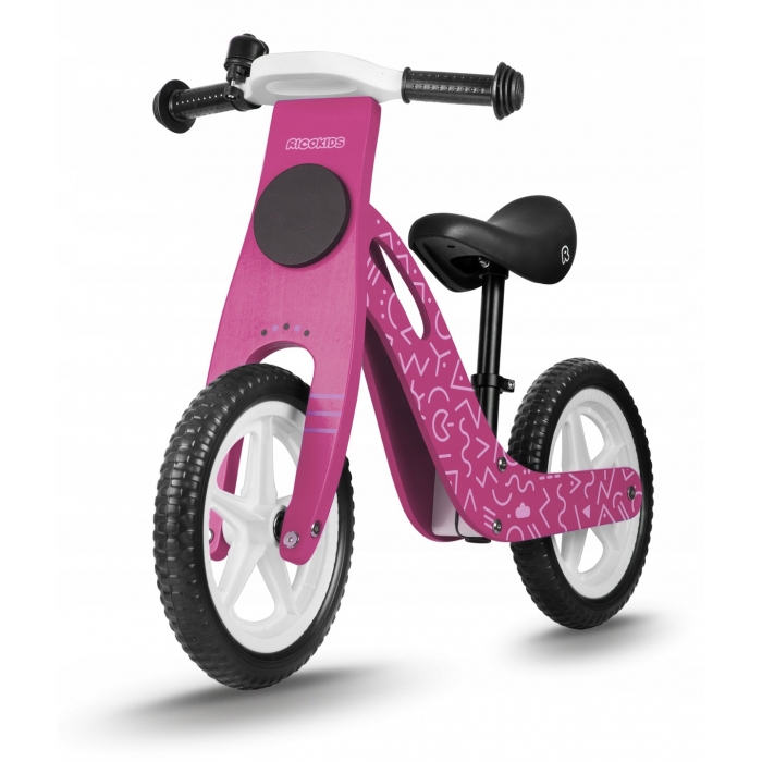 Bicicleta Ricokids Roz | Fără pedale, lemn