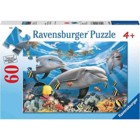 Puzzle Ravensburger Delfini, 60 Piese Educativ - imagine 2