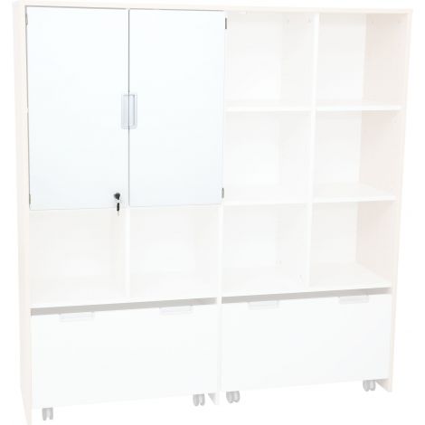 Set 2 usi albe Moje Bambino cu incuietoare - imagine 2