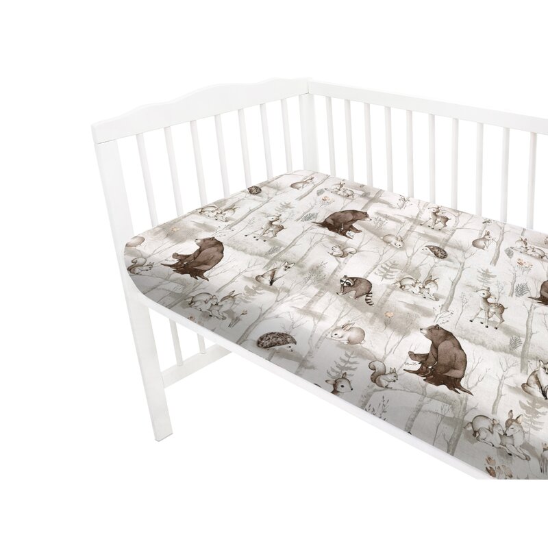 Cearceaf MimiNu Woodland 120x60 cm Bumbac - imagine 4