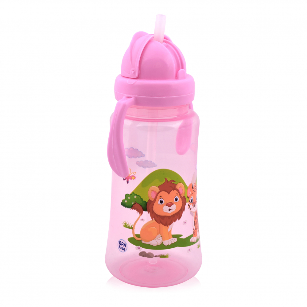 Cana Sport Lorelli 330ml cu Pai, Pink