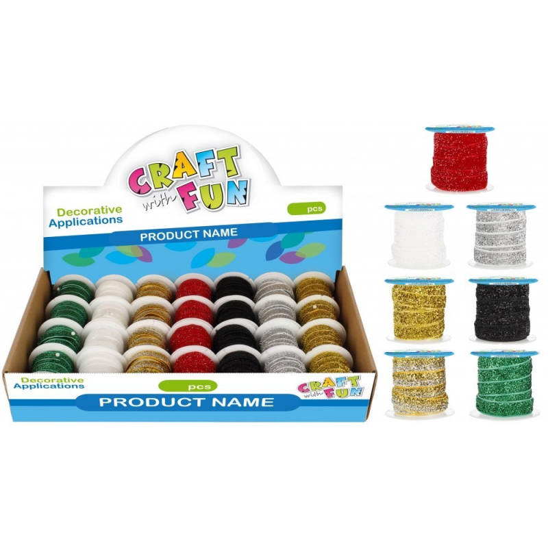 Banda Decorativa Sclipici Craft with Fun 1cm x 1m