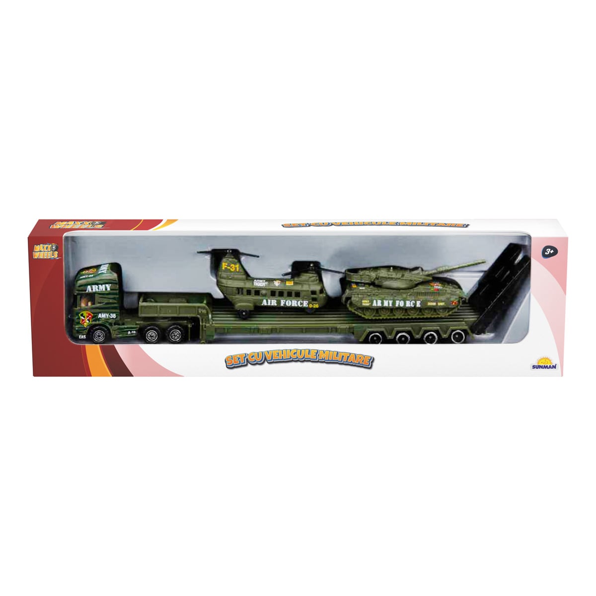 Set Militar Maxx Wheels: Tanc si Elicopter Metal
